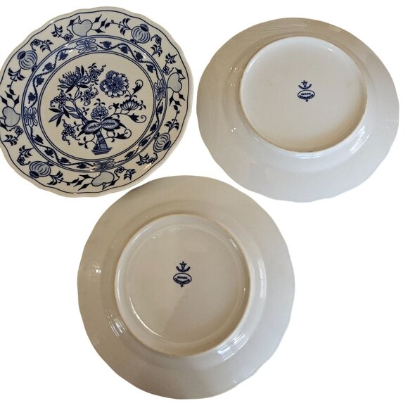 3 Czechoslovakia Blue Onion Dinner Plates 9.5" original Zwiebelmuster porcelain - Picture 3 of 8